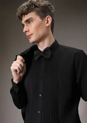 Black Pleated Designer Shirt