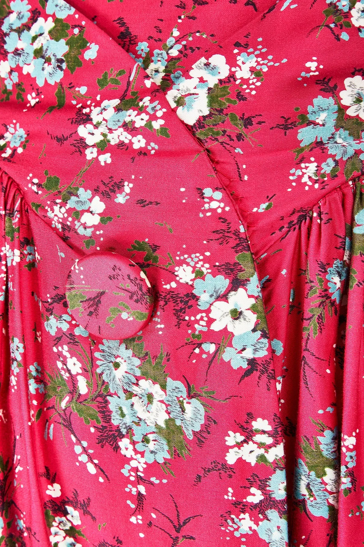 1950s Melbray Floral Print Cotton Dress