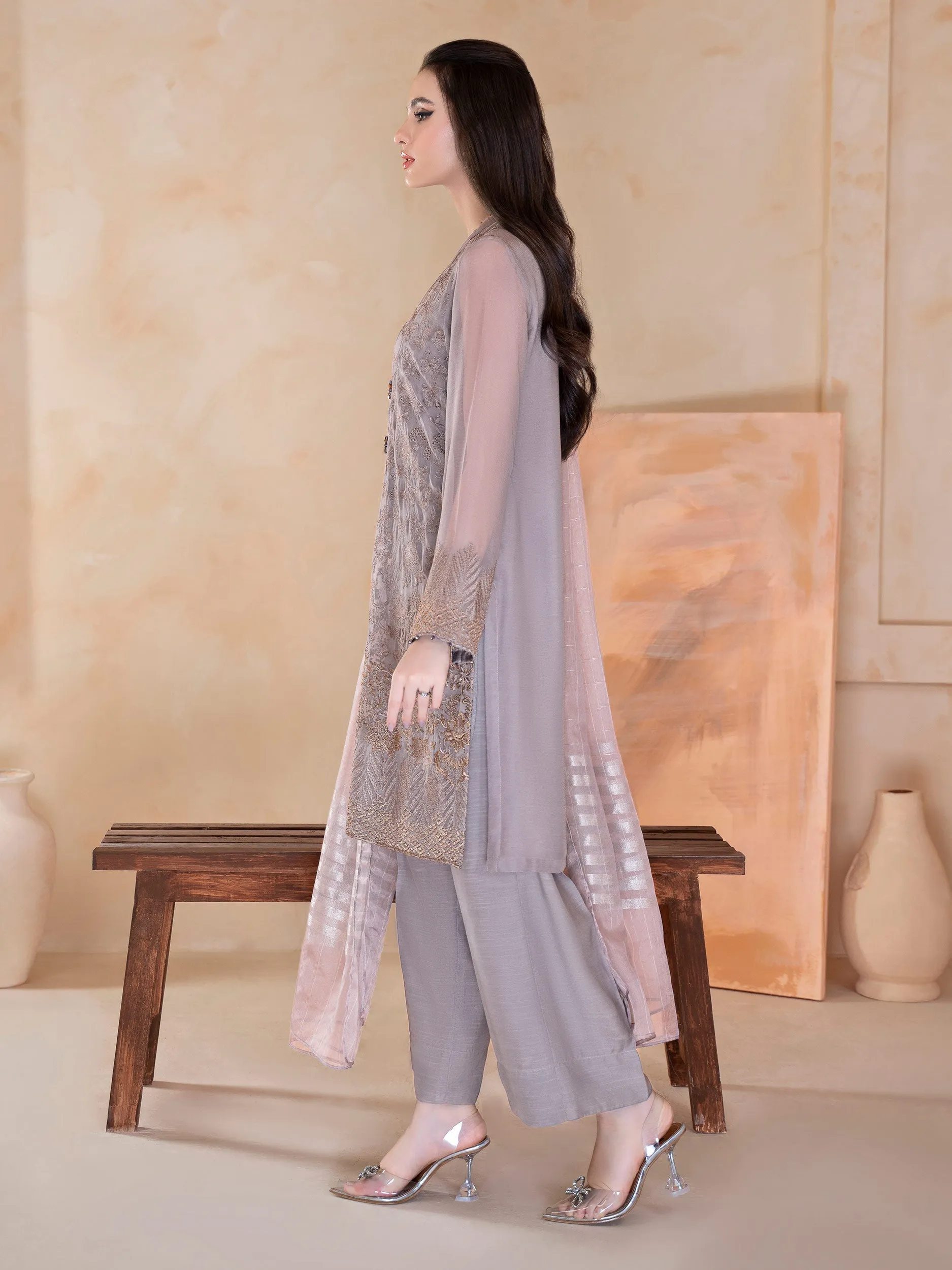 2 Piece Chiffon Suit-Embroidered (Unstitched)