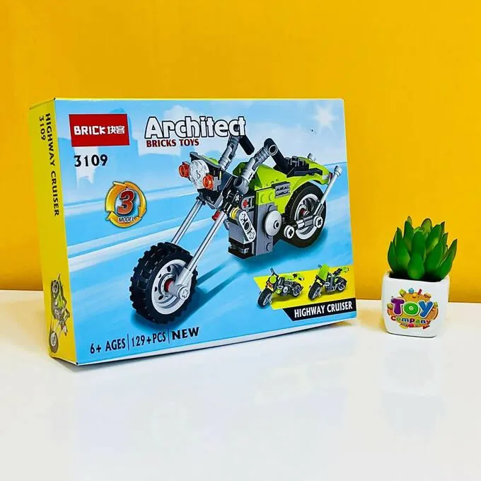 3 in 1 Architect Series Highway Cruiser Building Block Toy Set - 129  Brick Pieces - 3109 - 3 Models