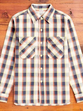 3104 Plaid Check Flannel Shirt in Navy