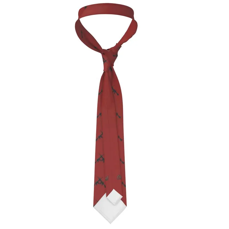 #502 cocknload Silk Tie gun print red