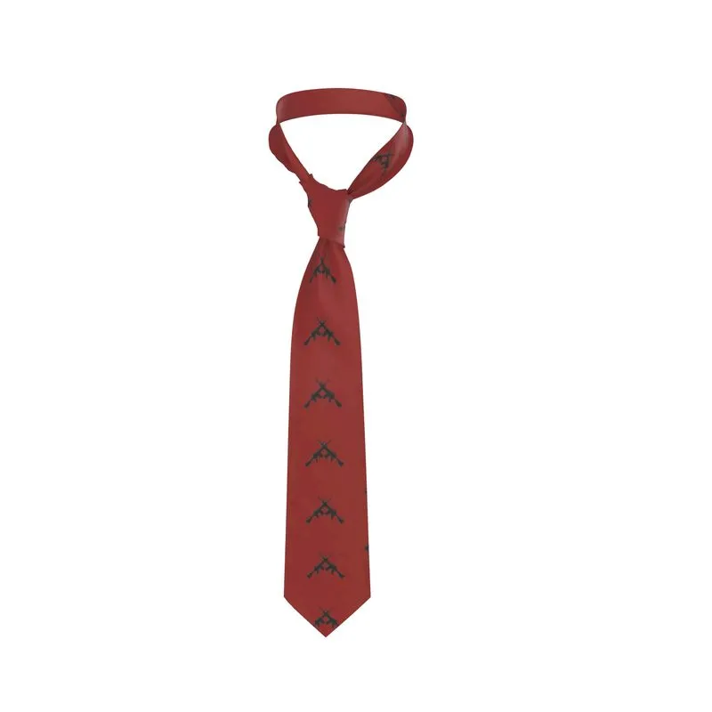 #502 cocknload Silk Tie gun print red