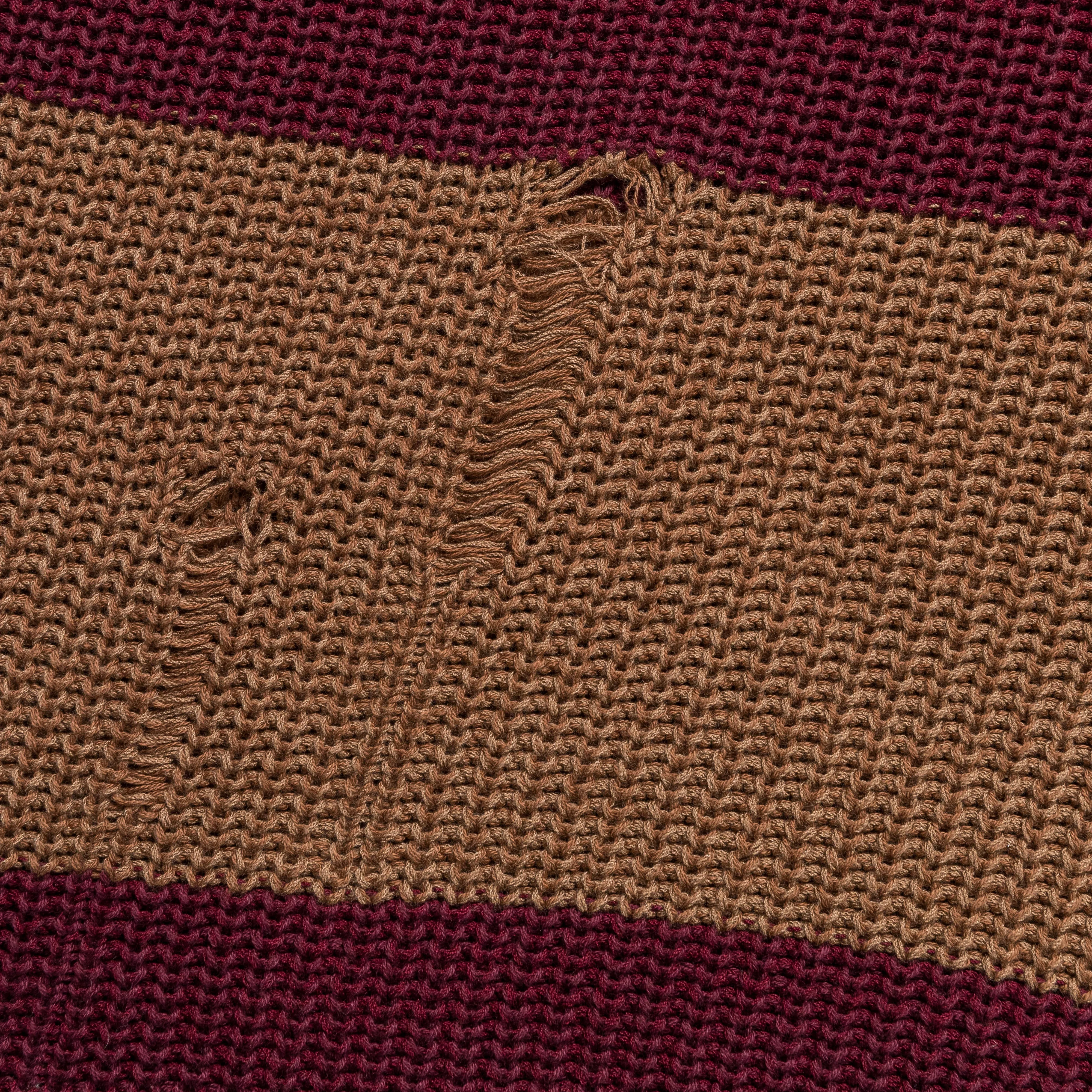 5G Cotton Knit RUGGER Shirt - Brown/Burgundy