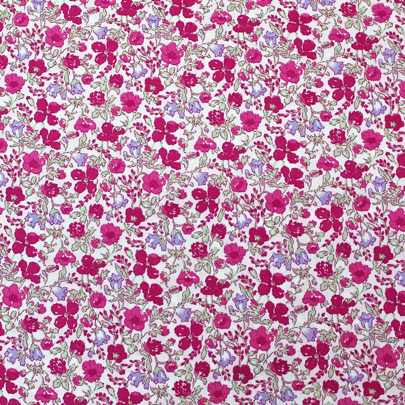 80CM REMNANT Dressmaking Floral Cotton Lawn - Flower Field - Pinks