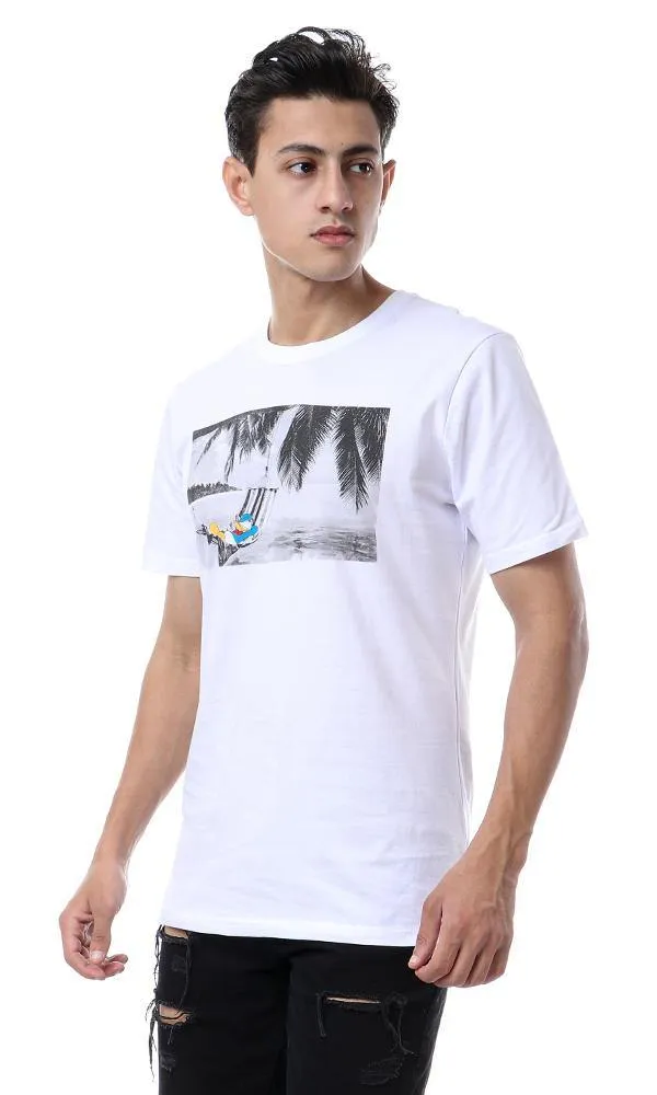 93098 Printed Donald Duck Summer White T-shirt