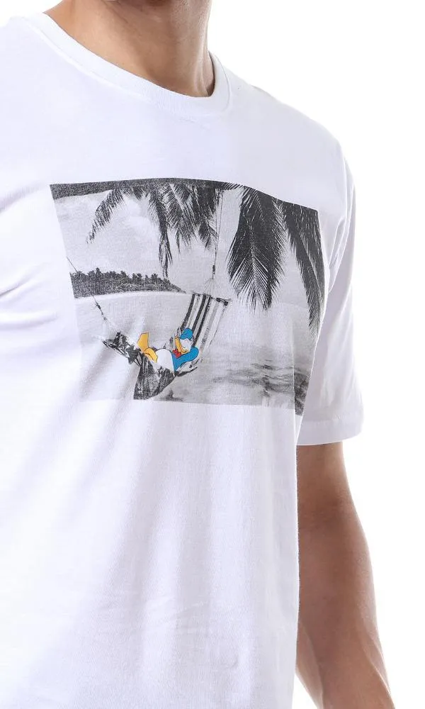 93098 Printed Donald Duck Summer White T-shirt