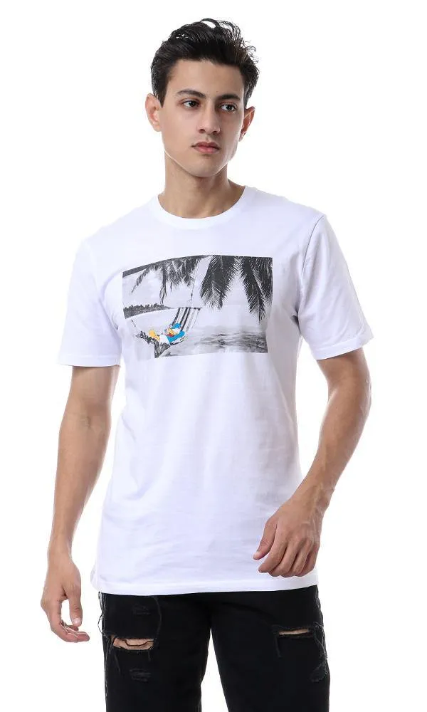 93098 Printed Donald Duck Summer White T-shirt