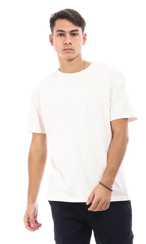 94779 Standard Fit Heather Cotton T-Shirt - Cream