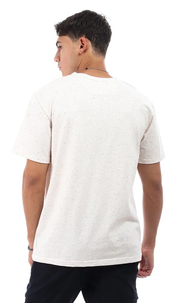 94779 Standard Fit Heather Cotton T-Shirt - Cream