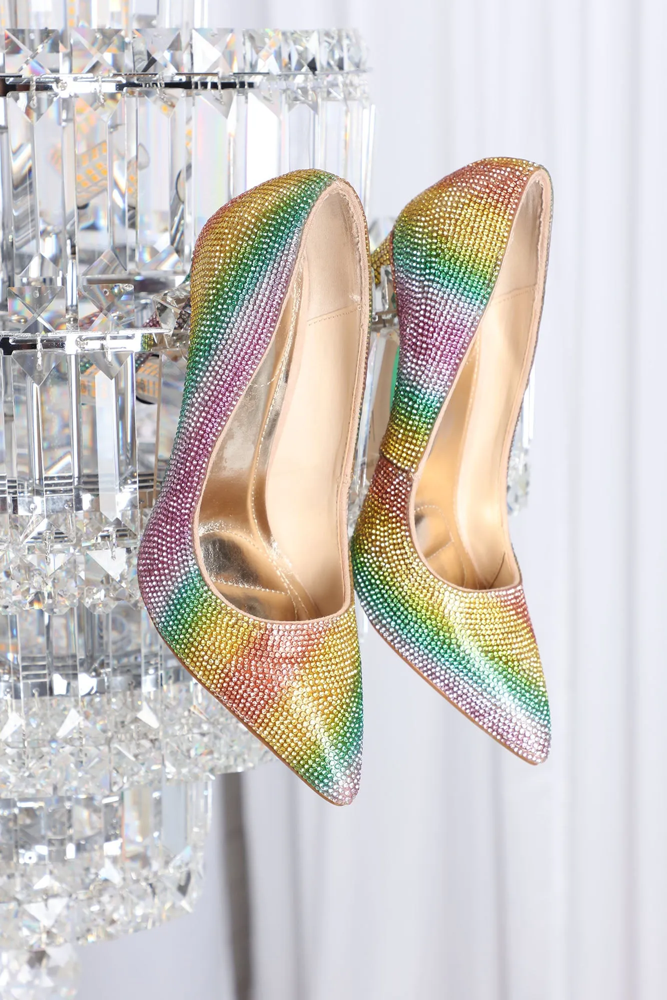 A Little Bit Of Everything Rhinestone Pumps - Multi Color