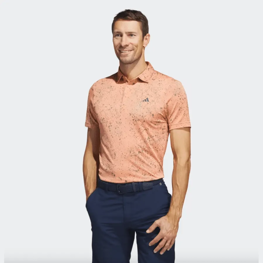 Adidas 2023 Jacquard Golf Polo Shirt - Orange