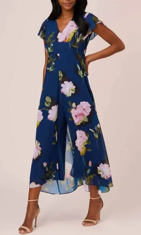 Adrianna Papell AP1D104961 - Floral Print Chiffon Jumpsuit