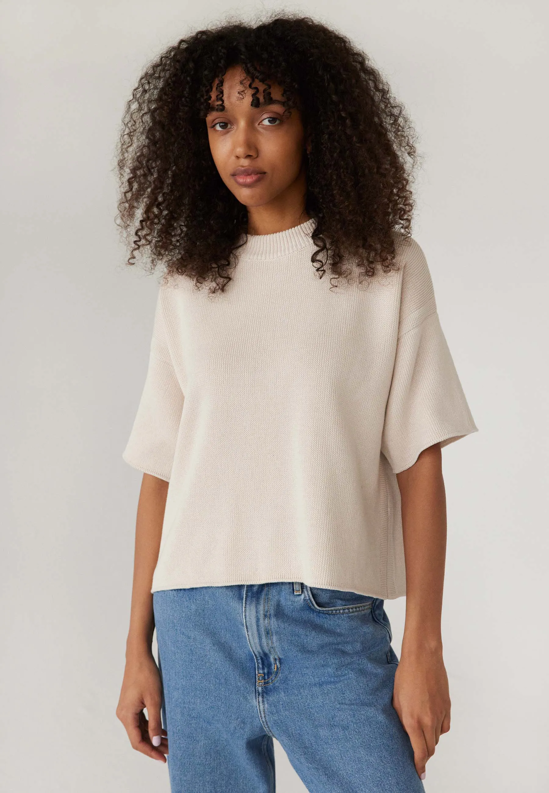 Aistis: Beige Cotton T-shirt