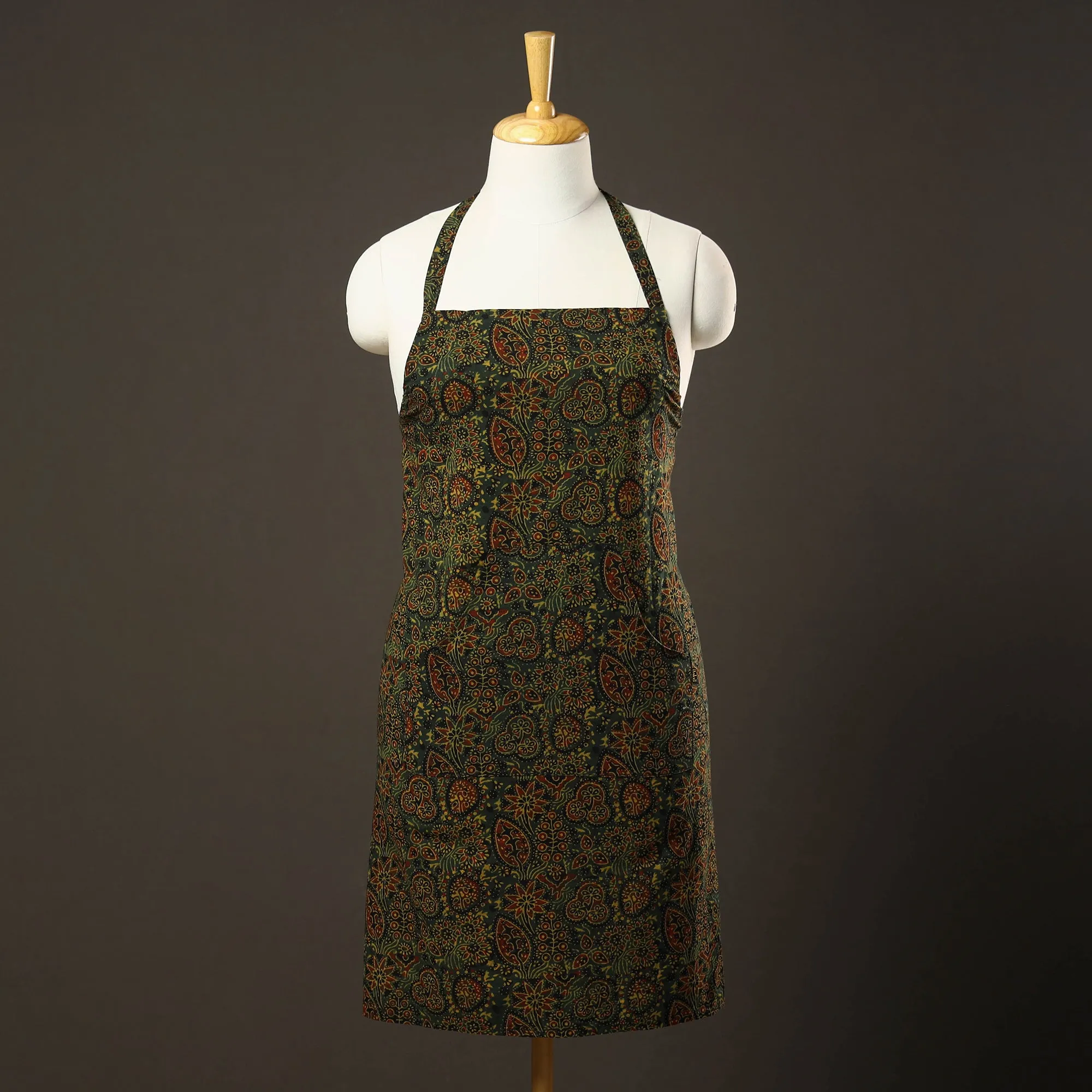 Ajrakh Block Printed Cotton Apron with Pocket 28