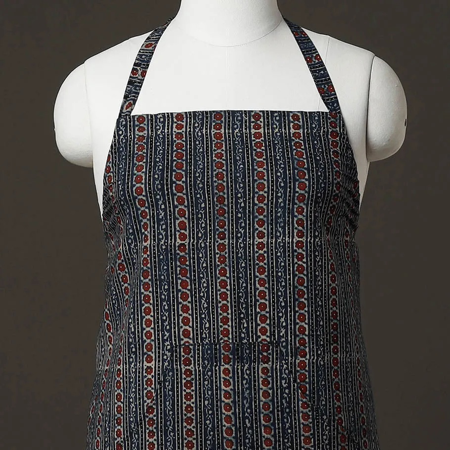 Ajrakh Block Printed Cotton Apron with Pocket