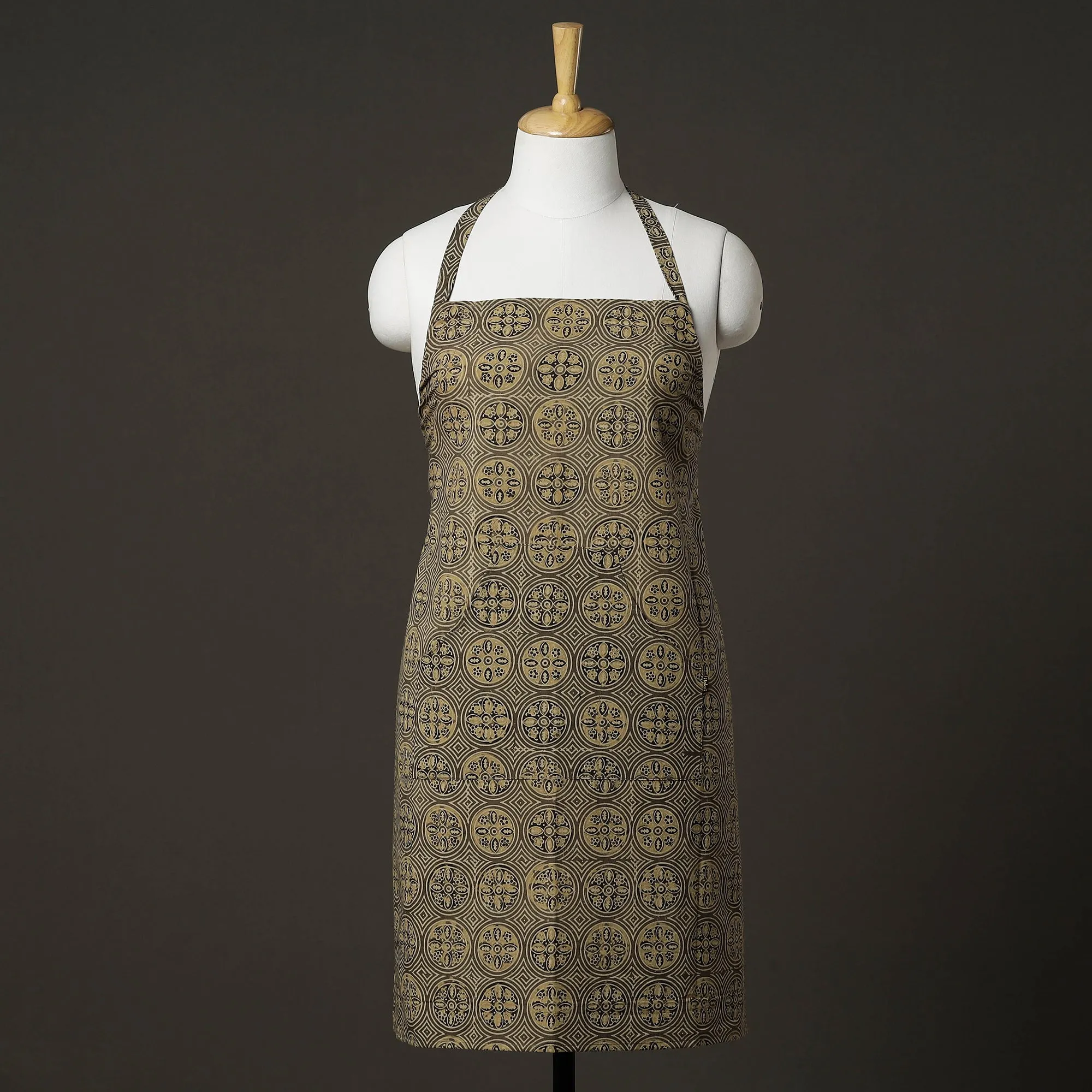 Ajrakh Block Printed Cotton Apron with Pocket