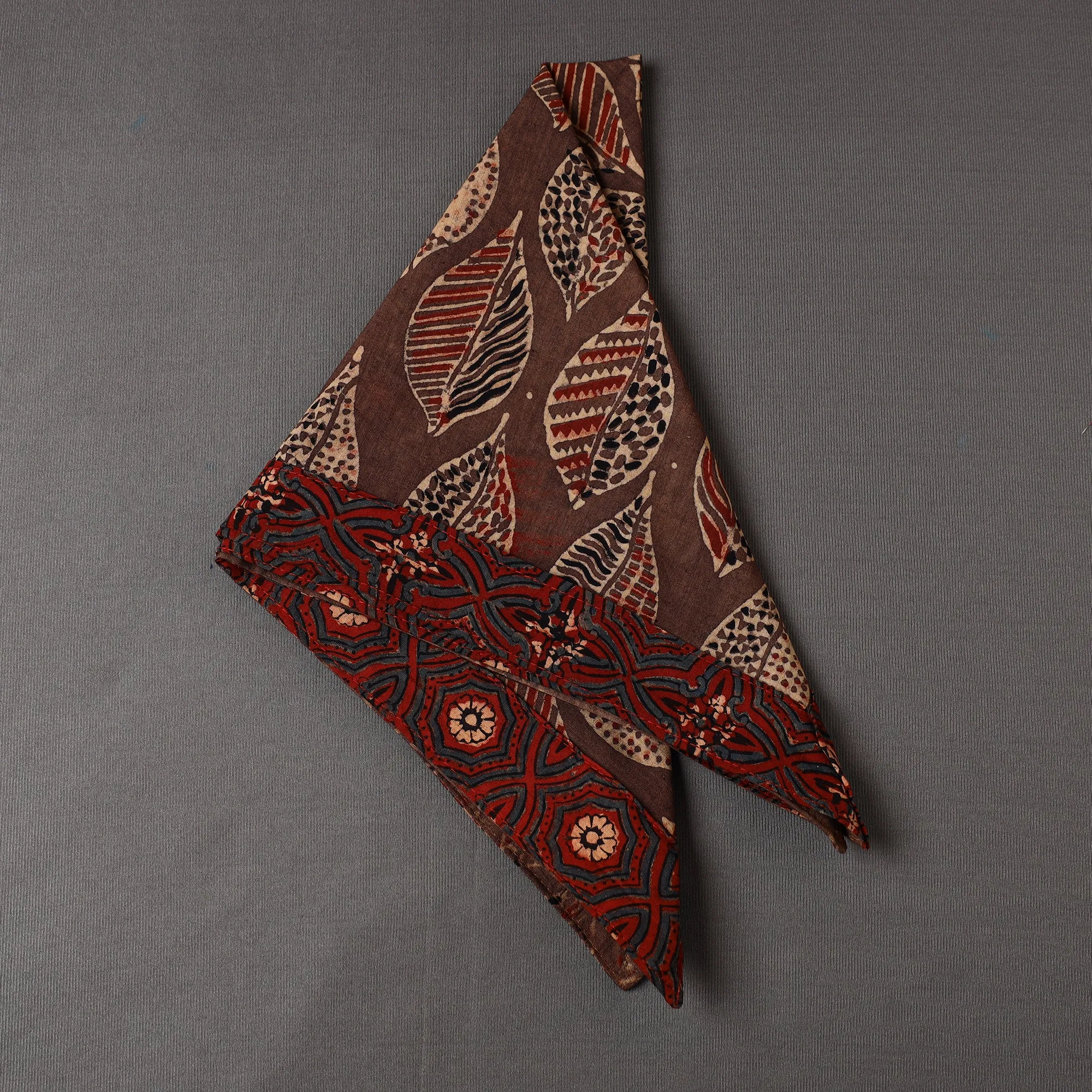 Ajrakh Block Printed Cotton Bandana