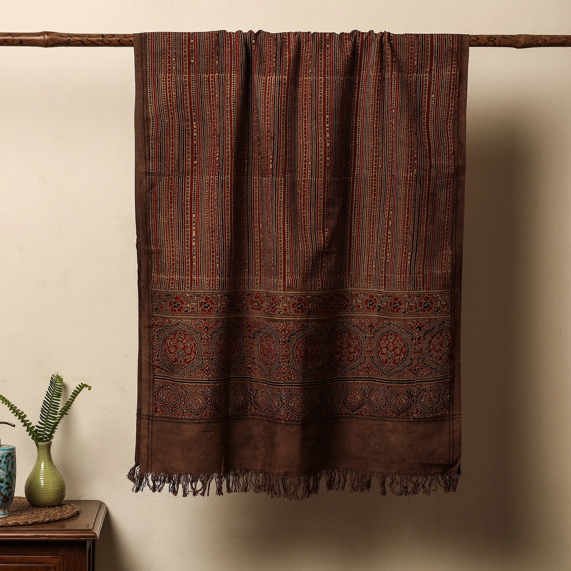 Ajrakh Block Printed Handloom Cotton Towel