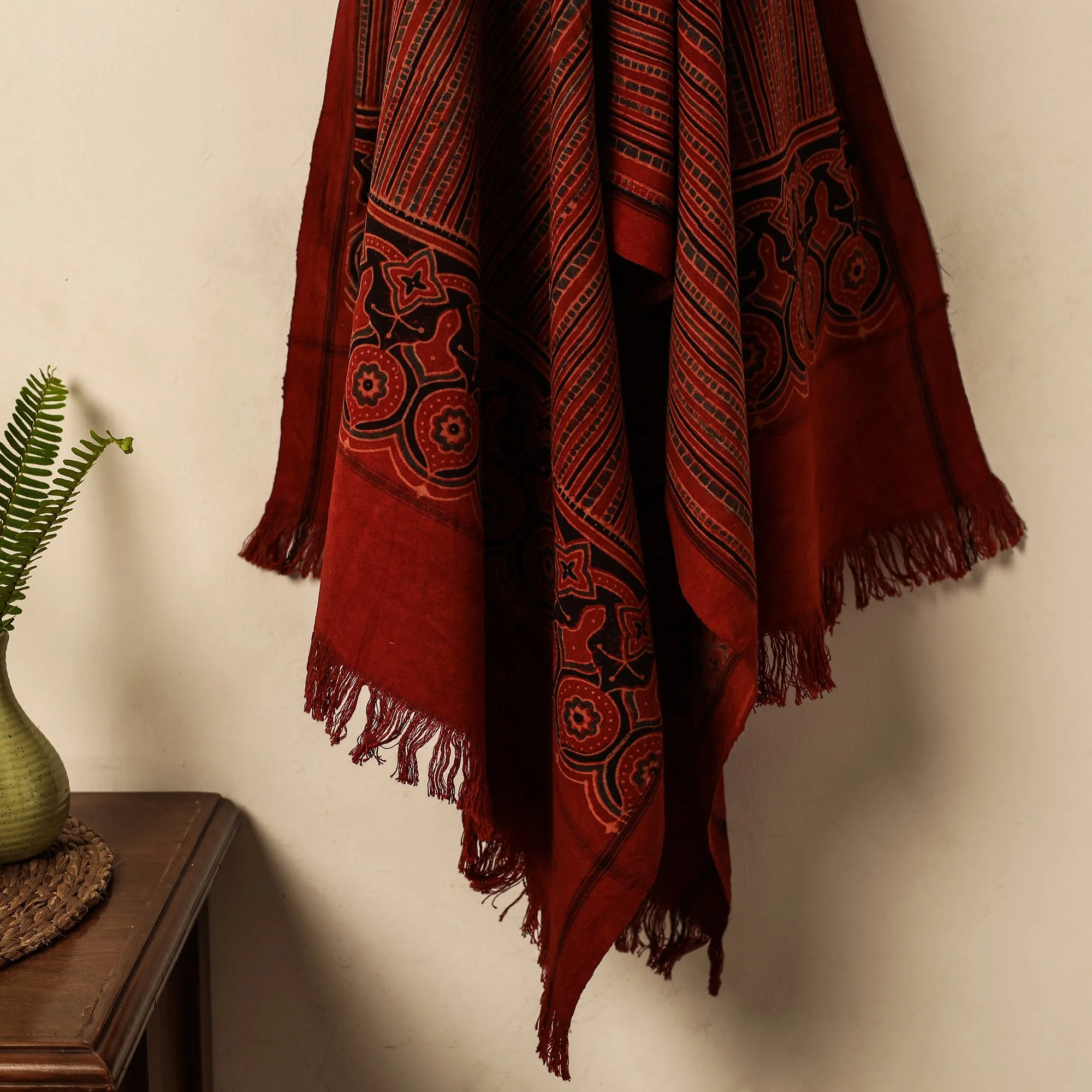 Ajrakh Block Printed Handloom Cotton Towel