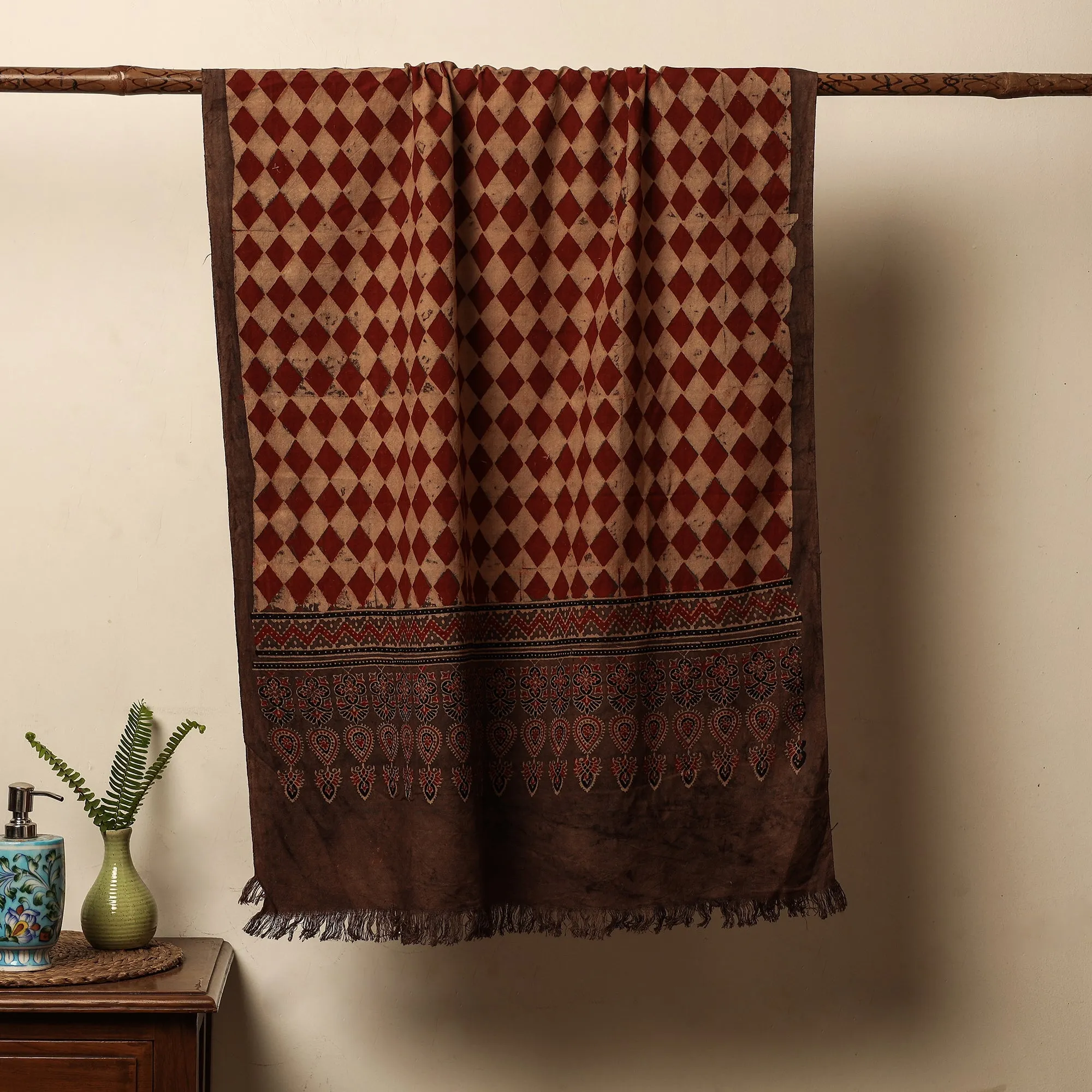 Ajrakh Block Printed Handloom Cotton Towel