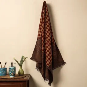 Ajrakh Block Printed Handloom Cotton Towel