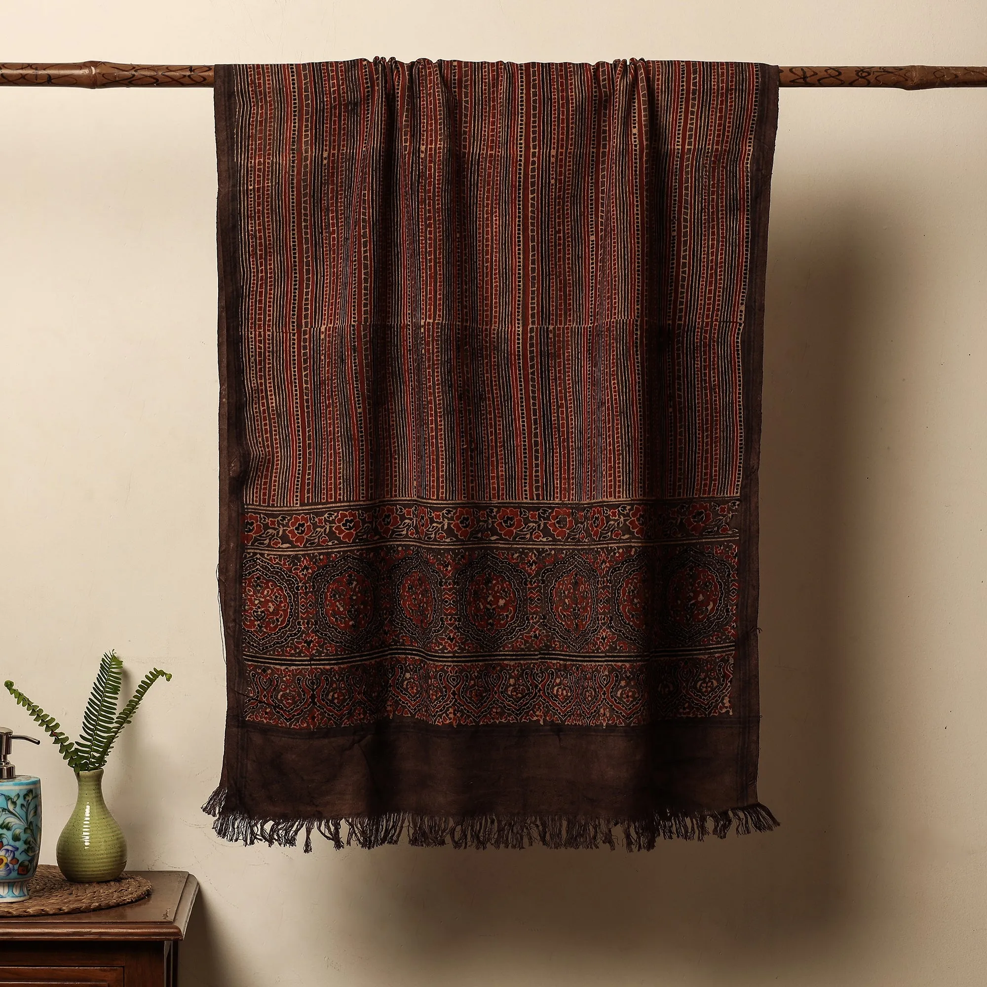 Ajrakh Block Printed Handloom Cotton Towel