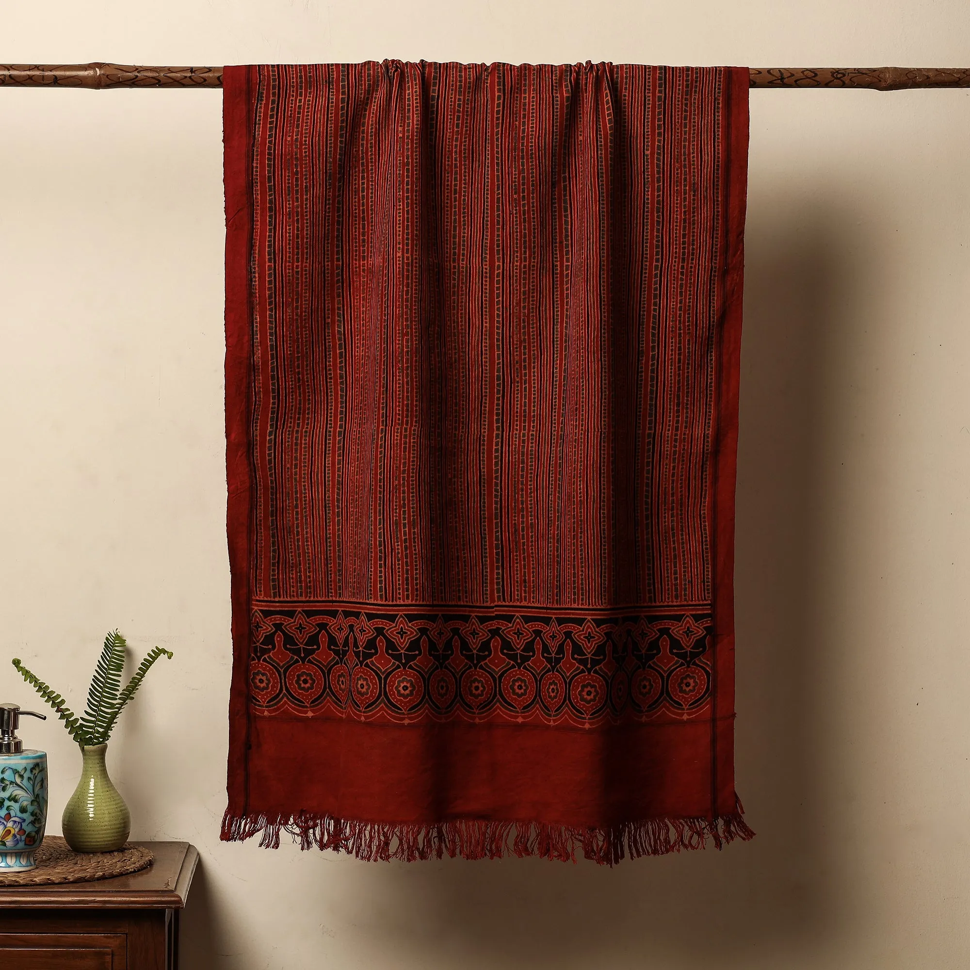 Ajrakh Block Printed Handloom Cotton Towel