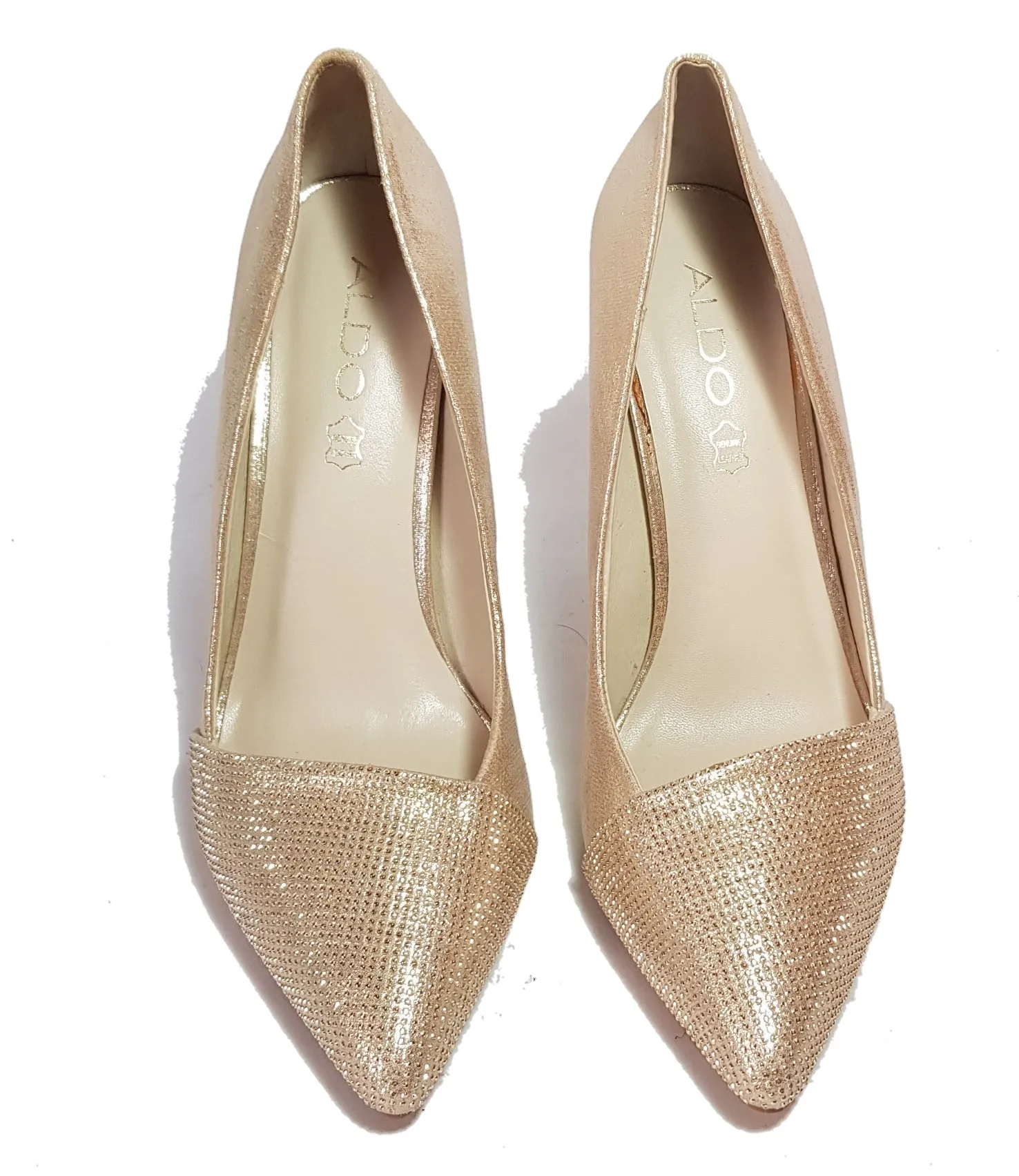 ALDO Gold Glitter Pointed Pumps | Gently Used |