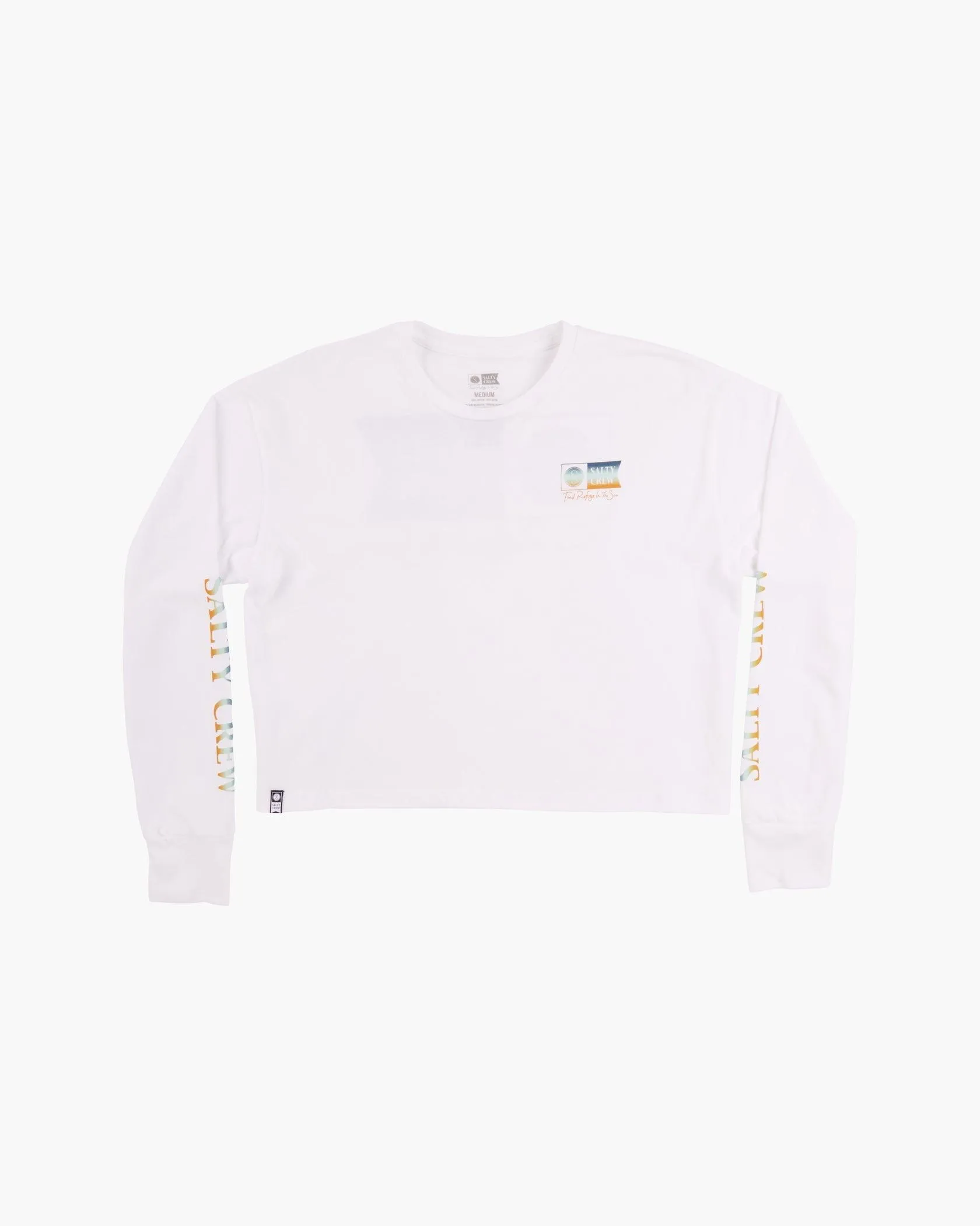 Alpha Gradient L/S Crop - White