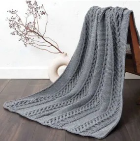 Ascending Braid Knit Blanket