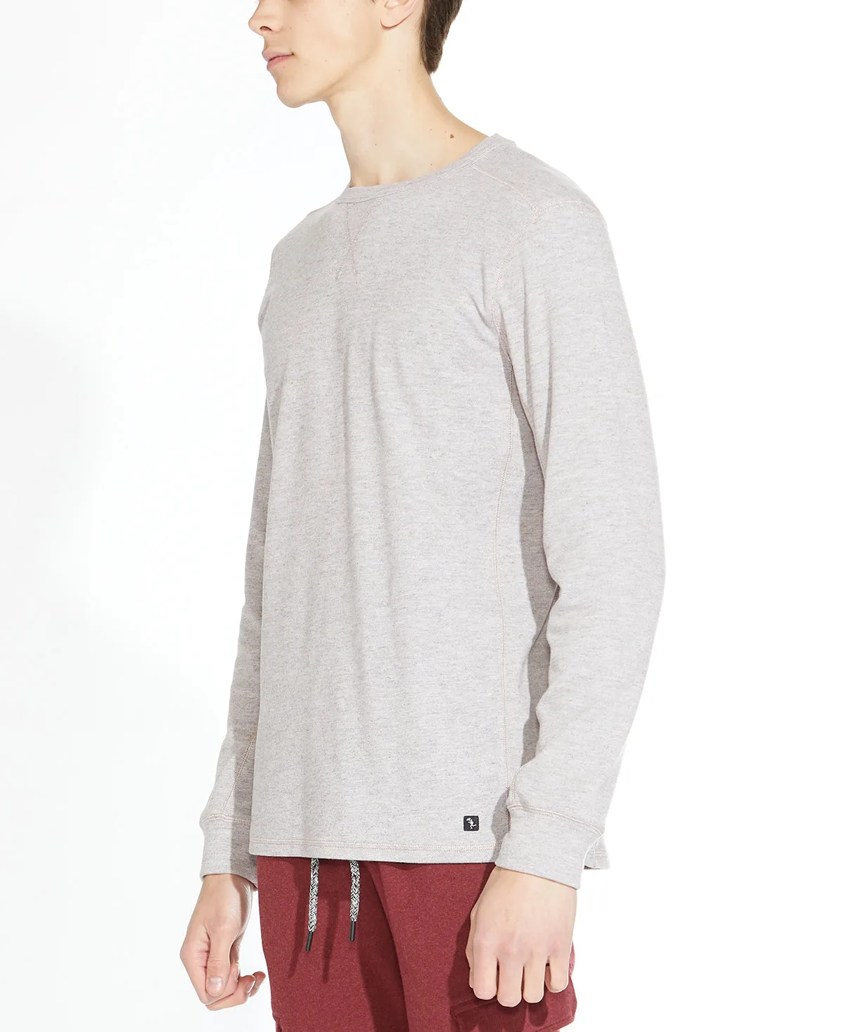 Baird Crewneck Long Sleeve Tee (Heather Rum Raisin)