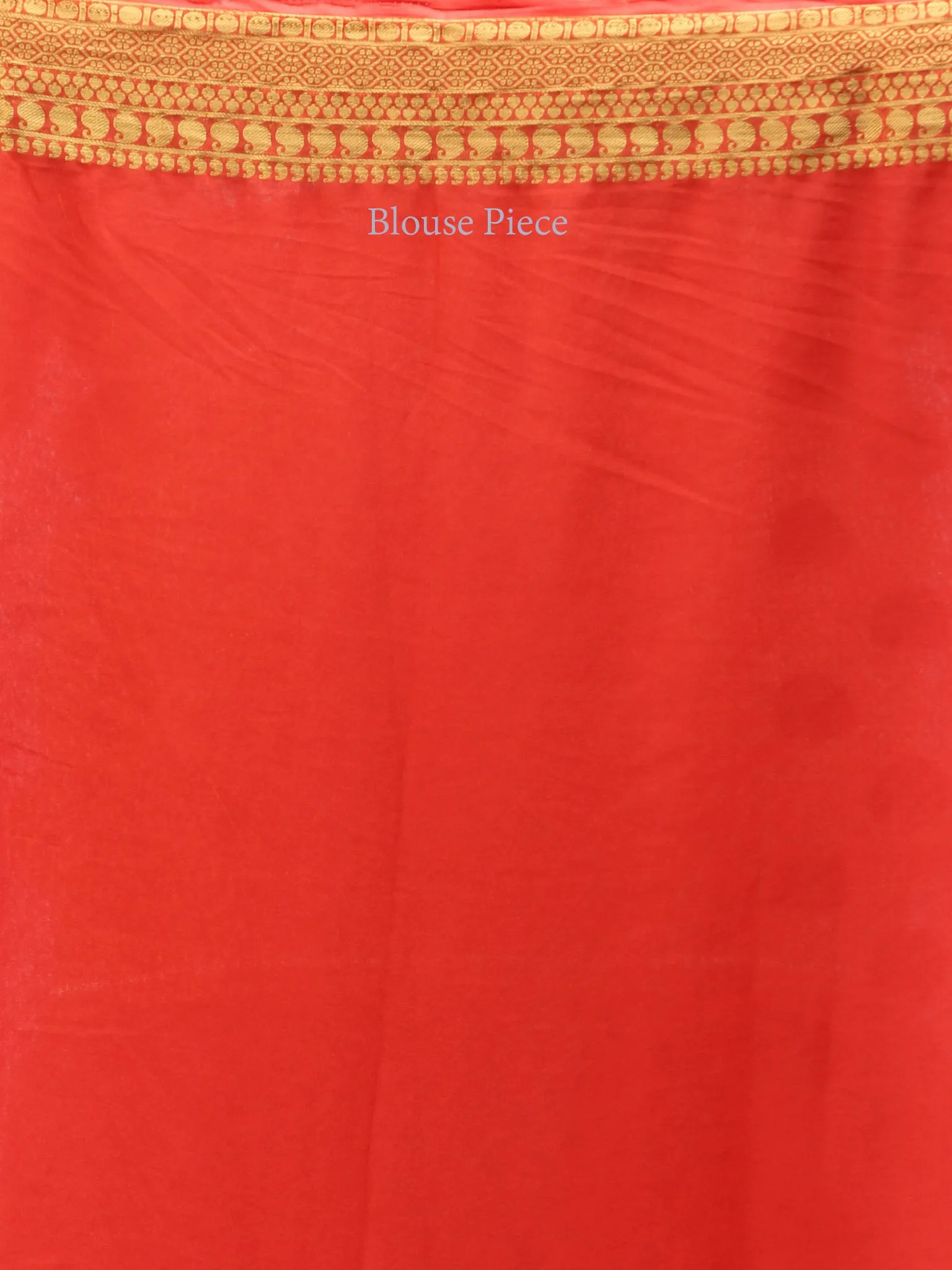 Banarasee Chiffon Saree With Golden Zari Weave - Coral & Gold - S031704356