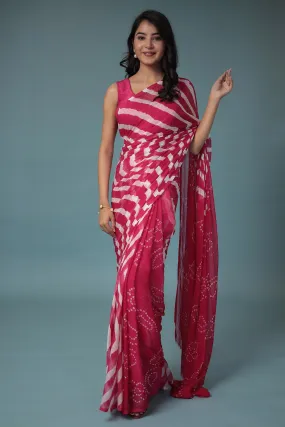 Bandhej, Leheriya Chiffon Saree