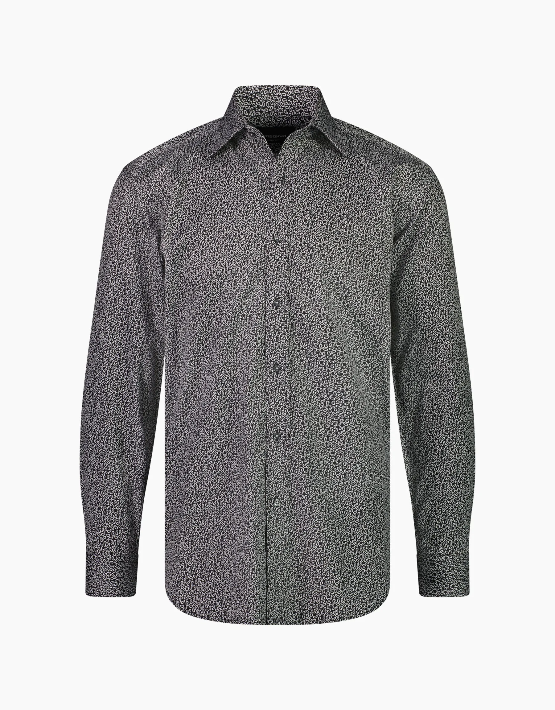 Banks Black & White Micro Paisley Print Shirt