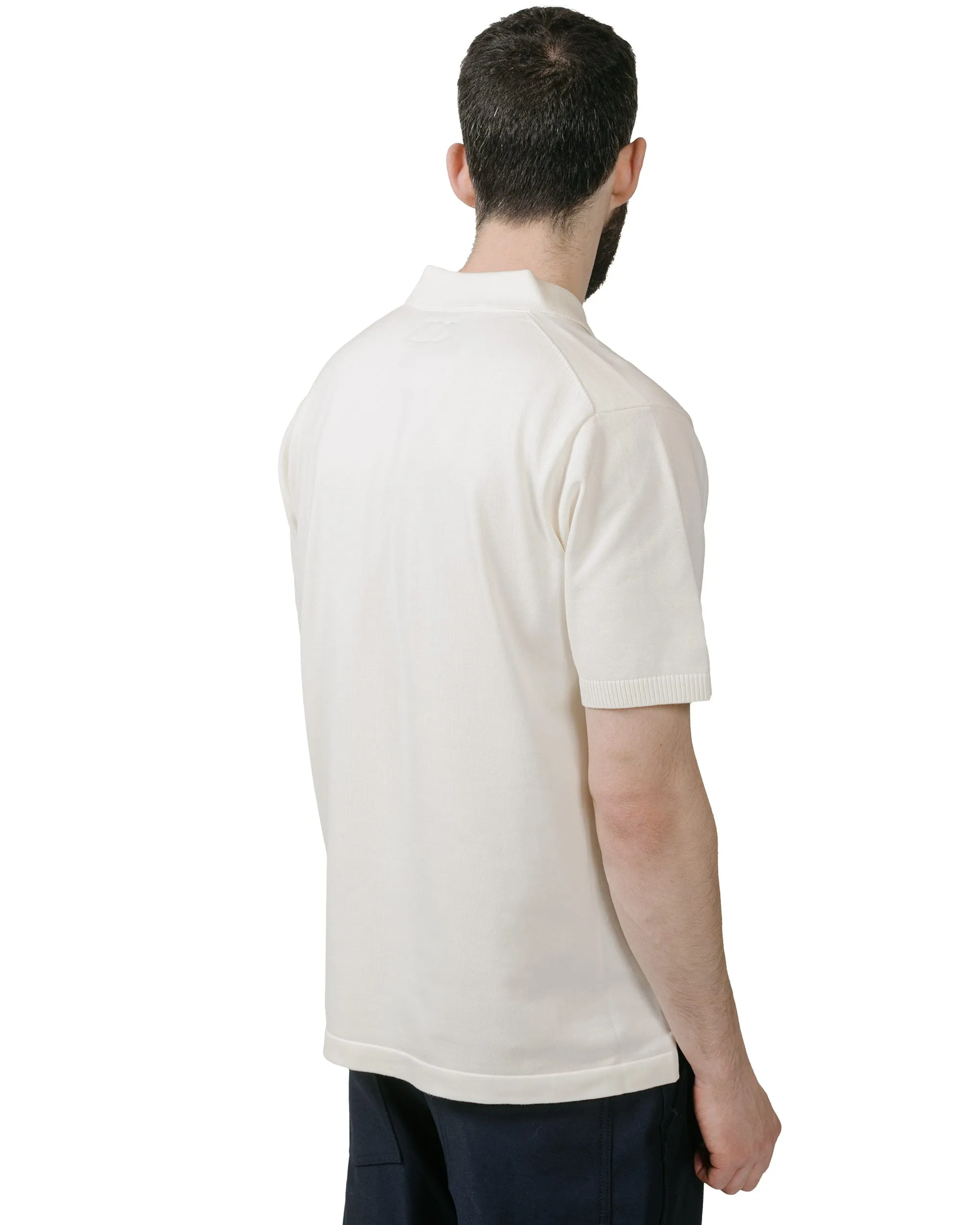 Beams Plus Knit Polo Solid 12G White