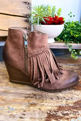 Beautiful Fringe Booties - Taupe