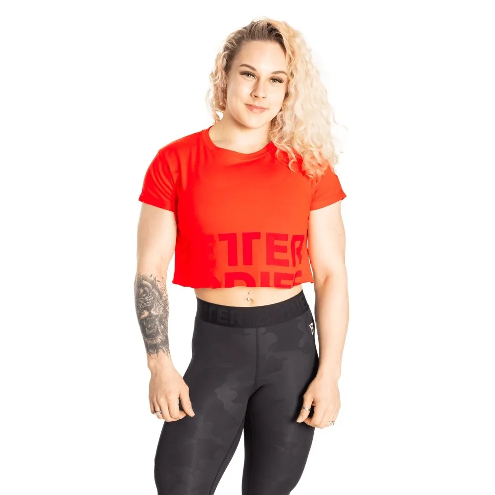 Better Bodies Astoria Cropped Tee - Sunset Red