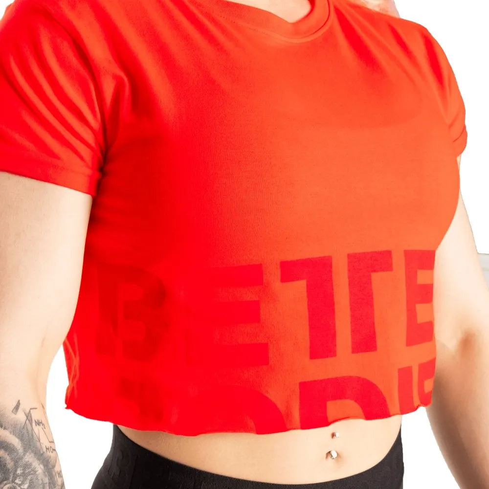 Better Bodies Astoria Cropped Tee - Sunset Red