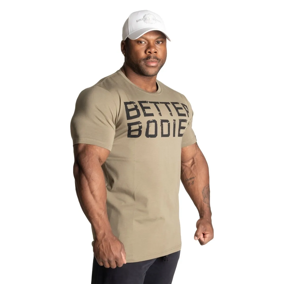 Better Bodies Basic Tapered Tee - Washed Green/Black