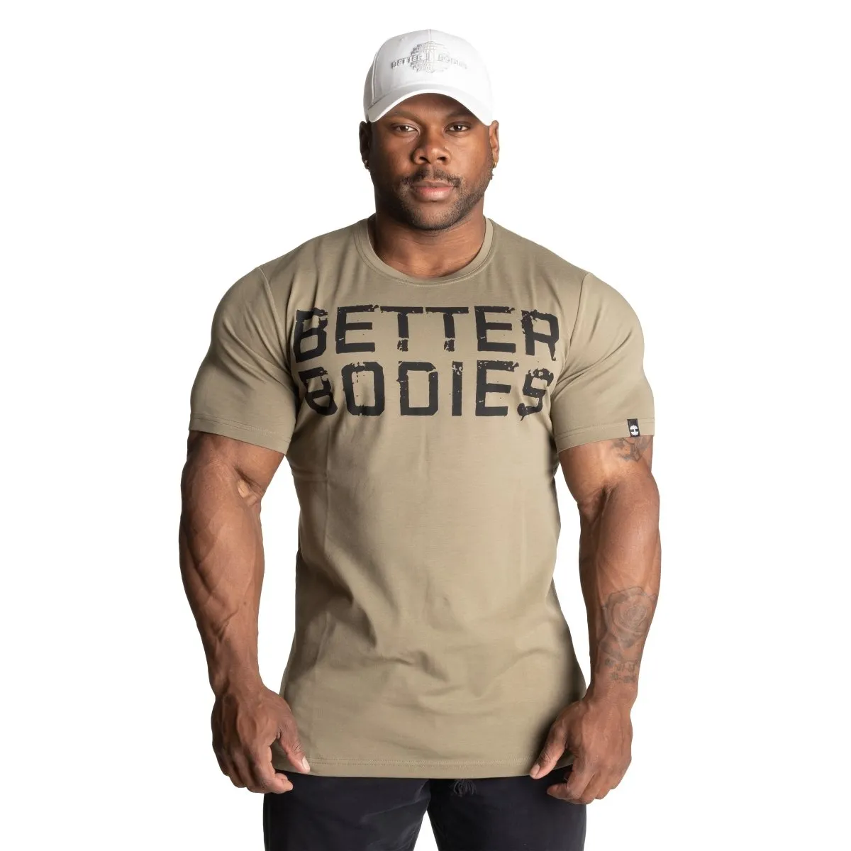 Better Bodies Basic Tapered Tee - Washed Green/Black