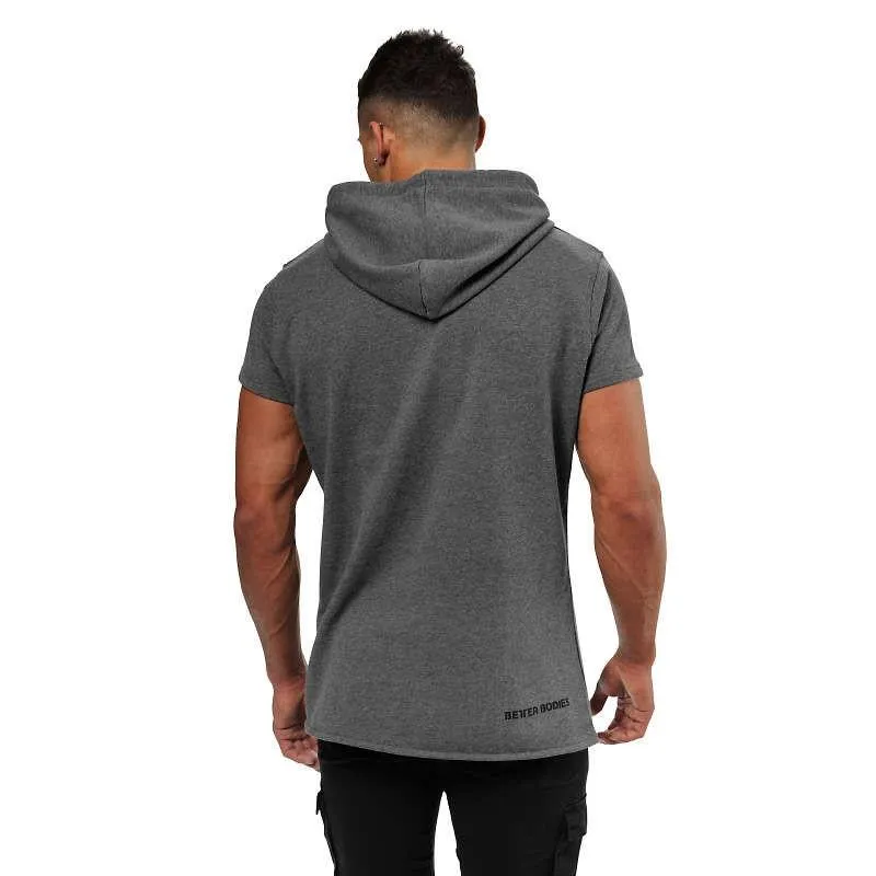 Better Bodies Bronx T-Shirt Hoodie - Dark Grey Melange