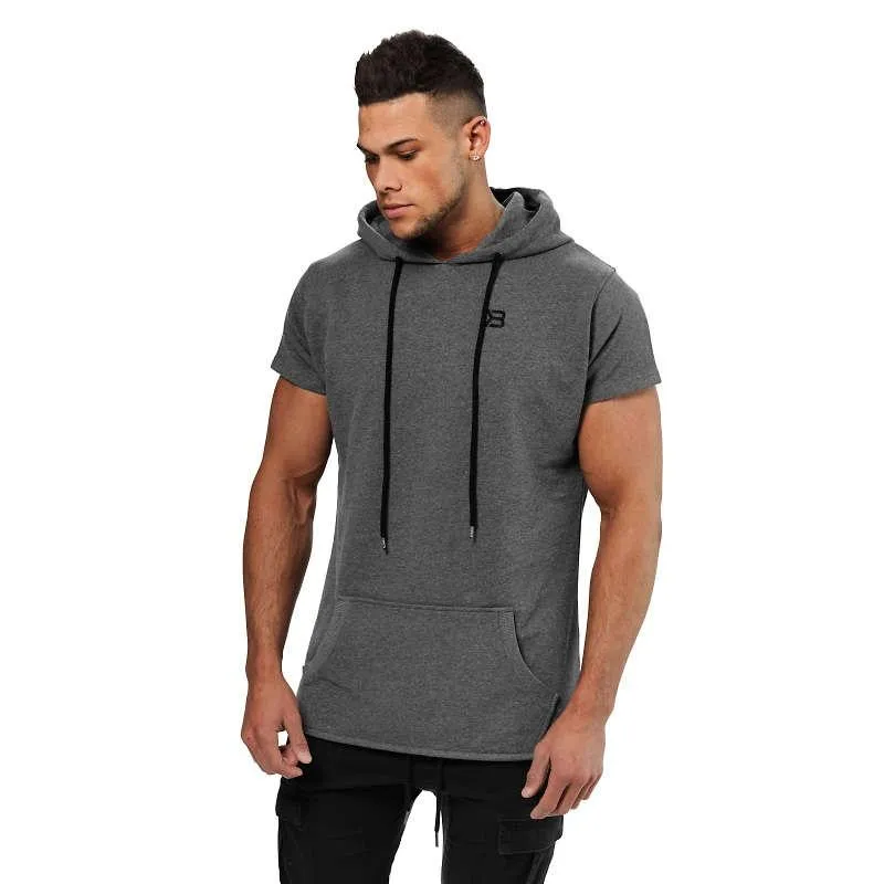 Better Bodies Bronx T-Shirt Hoodie - Dark Grey Melange