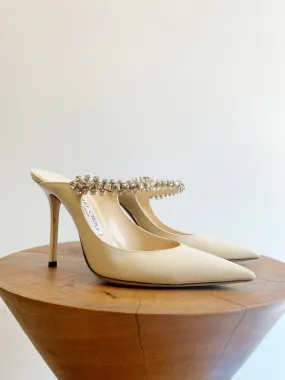 BING IVORY RHINESTONE MULE