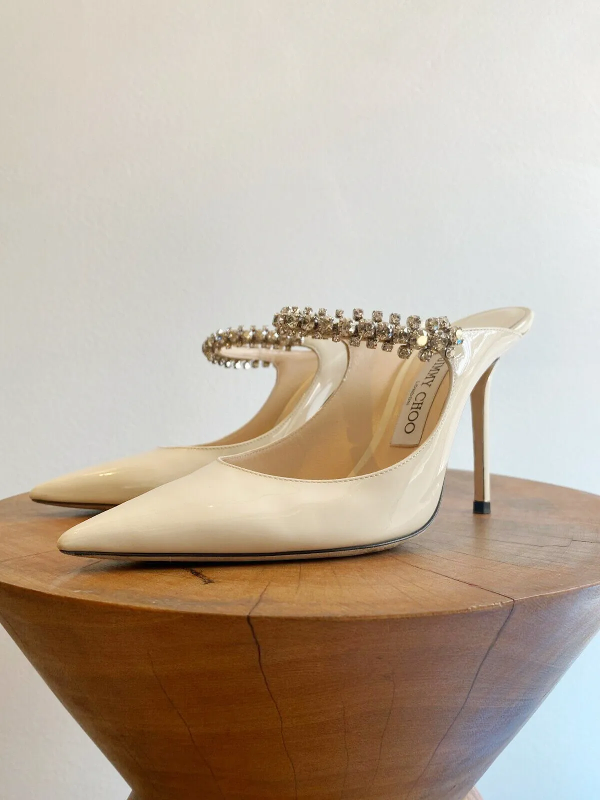 BING IVORY RHINESTONE MULE