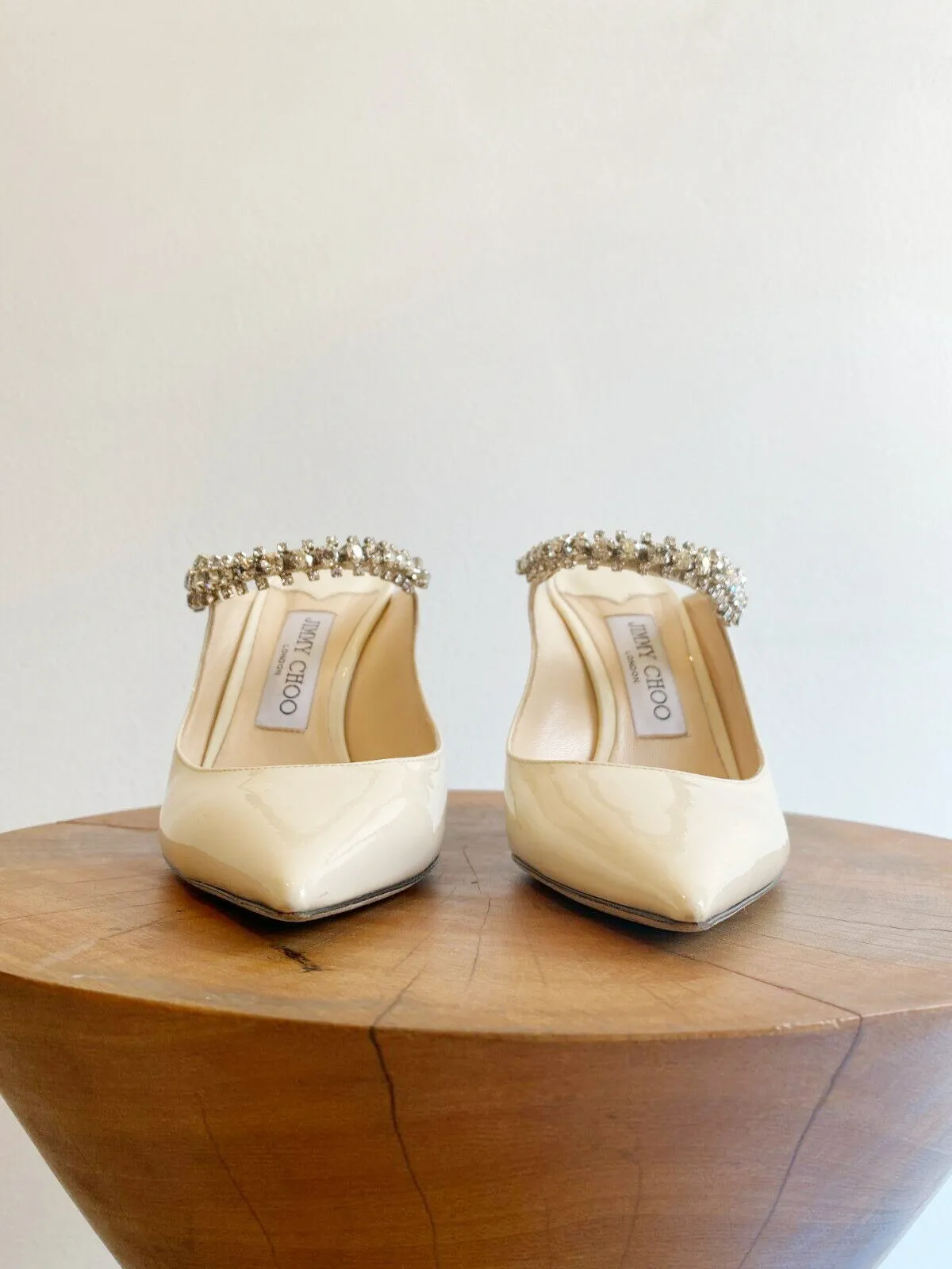 BING IVORY RHINESTONE MULE