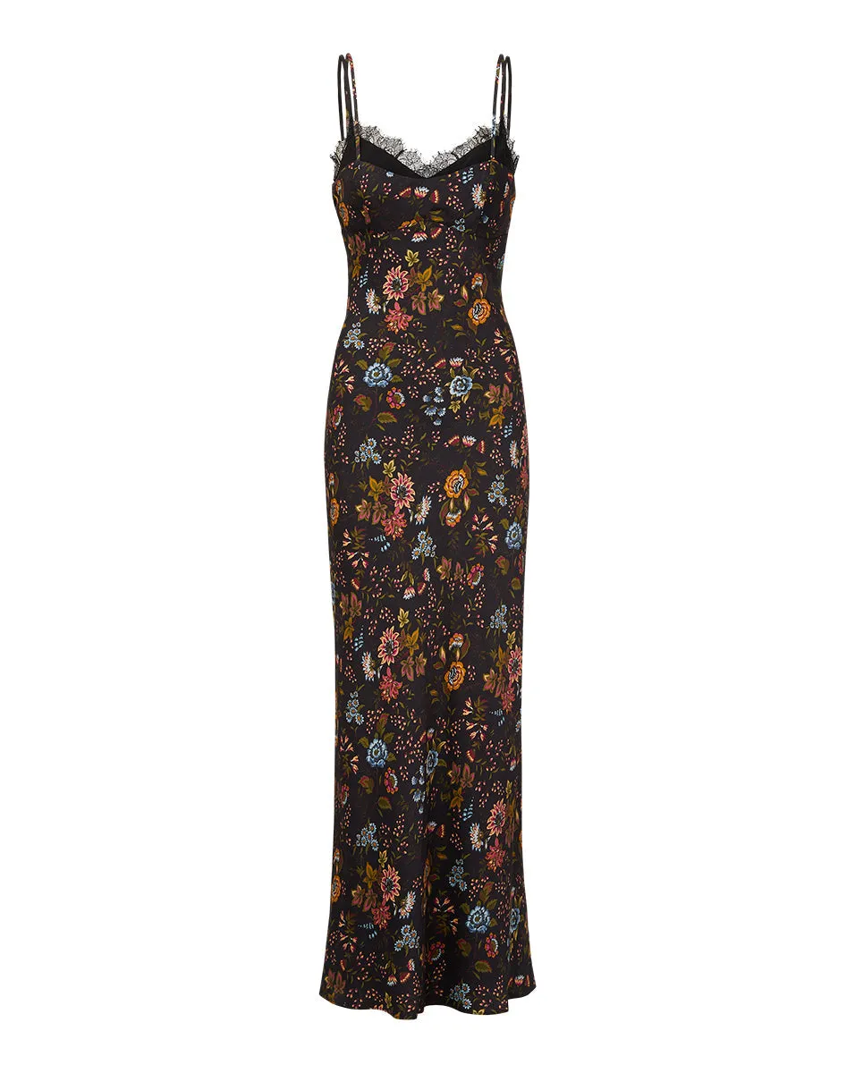 Bixie Floral Stretch-Silk Maxi Dress