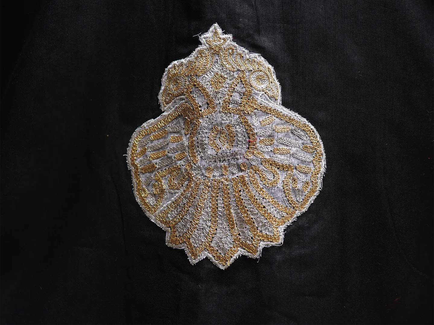 Black, staple tussar, Hand embroidery blouse