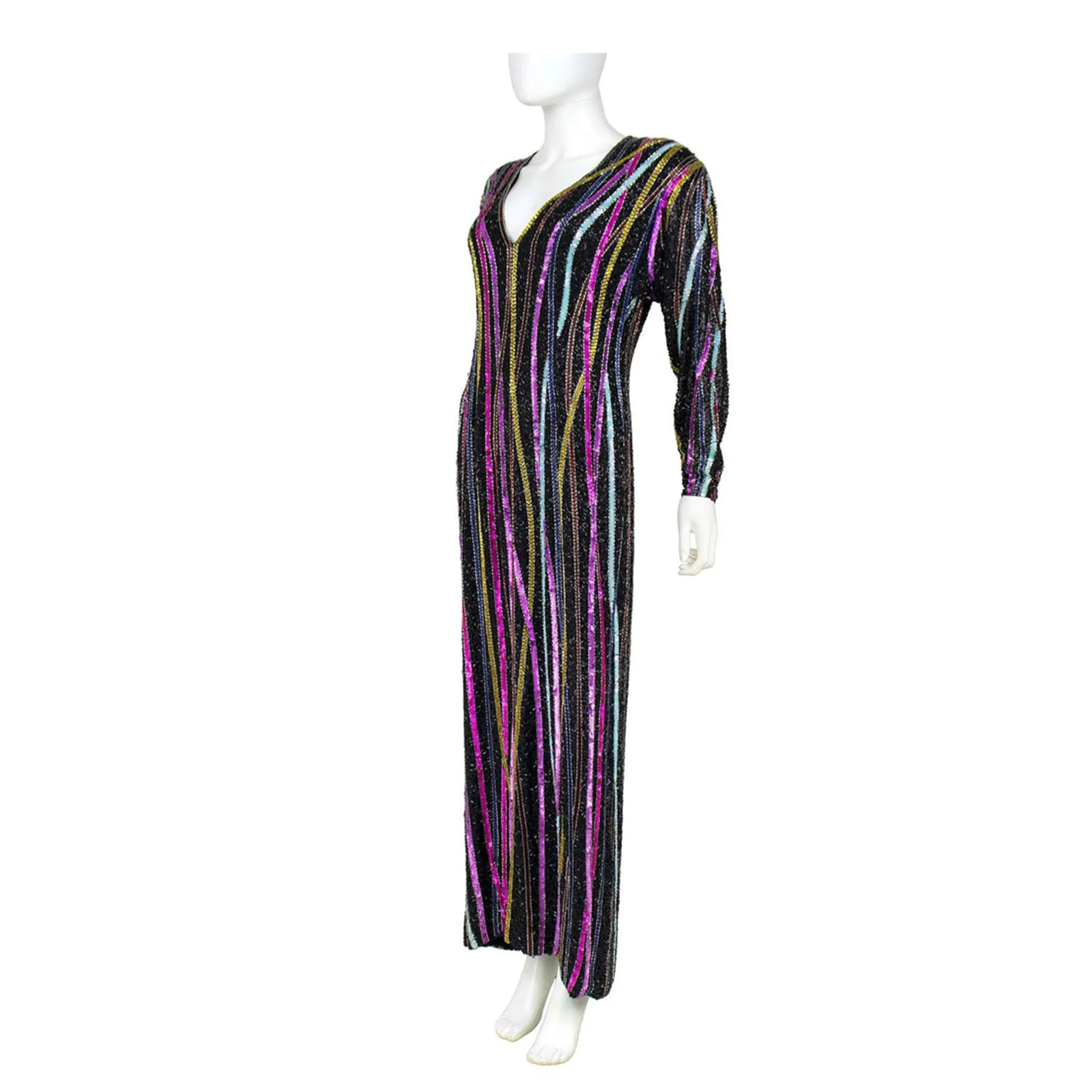 BOB MACKIE Circa 1980s RARE Beaded Gown