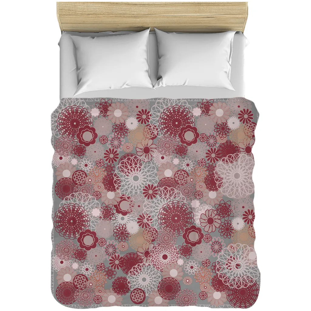 Boho Maroon Floral Comforters queen and king size